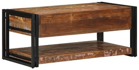 Mesa de centro multicor 90x50x38 cm madeira maciça recuperada