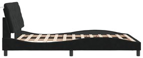 Estrutura de cama c/ luzes LED 140x190 cm veludo preto