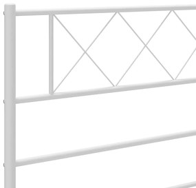 Estrutura de cama com cabeceira 193x203 cm metal branco