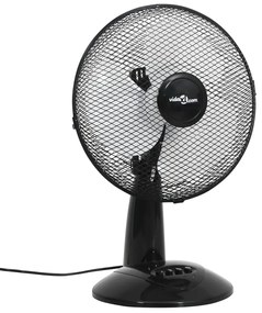 51456 vidaXL Ventoinha de mesa 3 velocidades 30 cm 40 W preto