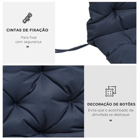 Almofada para Banco com Encosto 150x98x8cm Almofada de Banco de 3 Luga