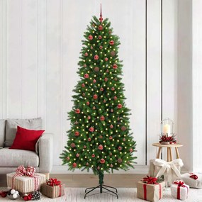 vidaXL Árvore de Natal com 300 LEDs com suporte Verde 240 cm PE