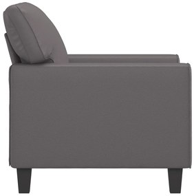 Poltrona 60 cm couro artificial cinzento