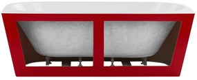 Banheira para parede em acrílico vermelho 170 x 80 cm HARVEY Beliani