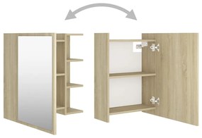 Armário casa banho c/ espelho derivados madeira carvalho sonoma