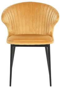 Conjunto de 2 cadeiras em veludo amarelo mostarda AUGUSTA Beliani