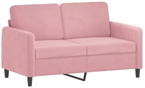2 pcs conjunto de sofás com almofadas veludo rosa