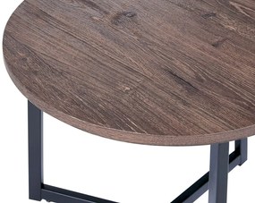 Conjunto de 2 mesas de centro em madeira escura e preta TIPPO Beliani