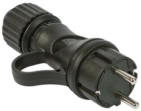 Ficha Schuko preto com anel 16A 250V IP44 para Sistema EIVA