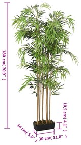 Árvore de bambu artificial 1605 folhas 180 cm verde