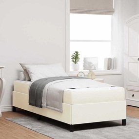 vidaXL Estrutura da Cama Creme 90 x 190 cm Tecido de veludo côtelé