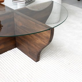 Mesa de Café Amphora – Nogueira – 92x35x92 cm