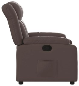 Poltrona reclinável couro artificial castanho