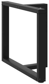 Pés de mesa de jantar em forma de T, 2 peças, preto, 100x35x(72-73) cm