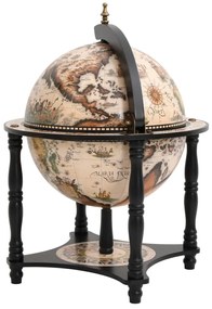 Garrafeira forma de globo madeira eucalipto maciça preto
