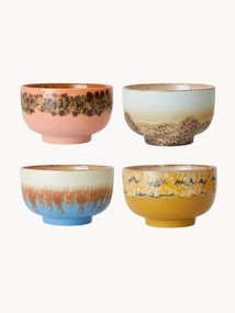 Taças em cerâmica pintadas à mão 70's, conjunto de 4