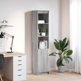 vidaXL Aparador alto 37,5x35x180 cm derivados madeira sonoma cinzento