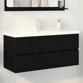 vidaXL Armário de Pia com porta Carvalho preto 100 x 39 x 62 cm
