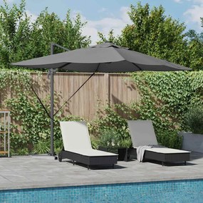 vidaXL Parasol Cantilever Roma com LEDs Antracite 352x251x265 cm - Estrutura de Alumínio