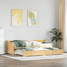 vidaXL Sofá-cama com gavetão sem colchão IRUN 90x200 cm