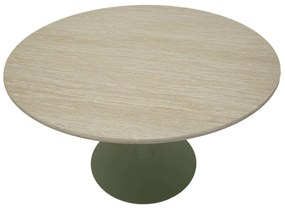 MESA DE JANTAR STOCKHOLM 120X76 EM MDF e FERRO VERDE E CREME