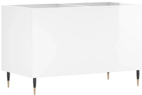 Armário p/ discos 74,5x38x48 cm deriv. madeira branco brilhante