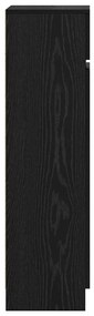 Cabine de Sapatos Carvalho Preto 100.5x28x100 cm Madeira Engenheirada