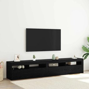 Gabinetes de TV vidaXL 2 pcs com Luzes LED Madeira de Carvalho Preto