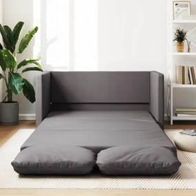 vidaXL Sofá-cama sem pés 112x174x55 cm couro artificial cinzento