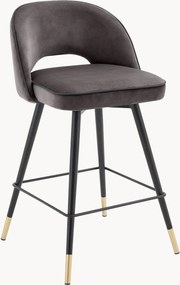 Cadeiras de balcão em veludo Cliff, conjunto de 2