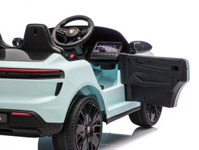 Carro elétrico para Crianças 2 a 6 anos 12V 4x4 Porsche Macan, Rodas de espuma EVA, Controle remoto Azul