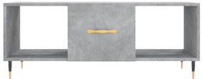 Mesa de centro 102x50x40 cm madeira processada cinza cimento