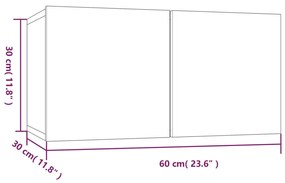 Móvel de TV suspenso madeira processada 60x30x30 cm cinza