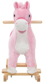 Animal de baloiçar cavalo em pelúcia 65x32x58 cm rosa