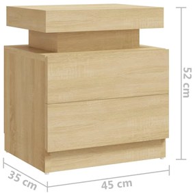 Mesa de cabeceira 45x35x52 cm aglomerado carvalho sonoma