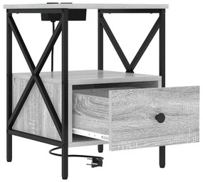Armário de Cabeceira 2 pcs Sonoma cinzento 41.5 x 40.5 x 55 cm