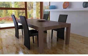 Cadeiras de jantar 4 pcs couro artificial castanho-escuro