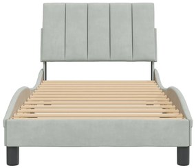Estrutura de cama sem colchão 80x200 cm veludo cinzento-claro