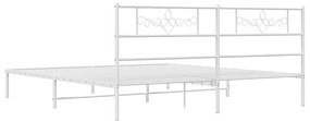 Estrutura de cama com cabeceira 183x213 cm metal branco