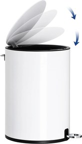 Caixote do lixo pequeno para casa de banho 3 litros Branco