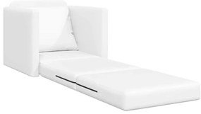 Sofá Cama de Chão 2 em 1 Branco 74x77x81 cm Couro Sintético