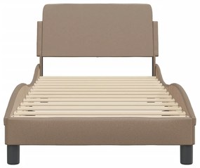 Estrutura cama cabeceira 90x200 cm couro artificial cappuccino