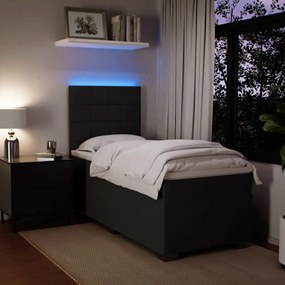 Cama com molas/colchão 100x200 cm veludo preto