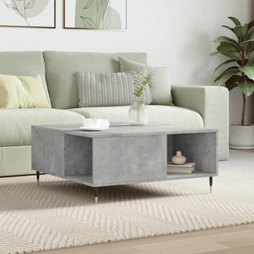 vidaXL Mesa de centro 80x80x36,5 cm derivados madeira cinzento cimento