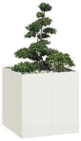 Vaso floreira 80x80x80 cm aço branco
