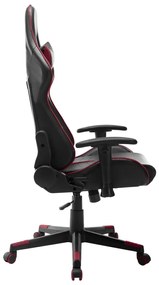 Cadeira de gaming couro artificial preto e vermelho tinto