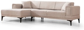 Sofá-Cama de Canto Horizon – Castanho Claro – 140x250 cm