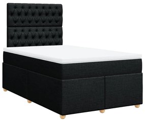 Cama boxspring com colchão 120x190 cm tecido preto