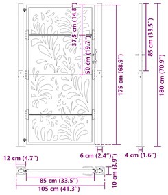 Portão de jardim 105x180 cm projeto de onda de aço resistente