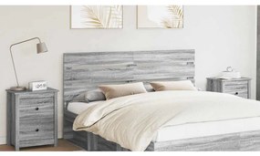 vidaXL Cabeceira com cabeceira Cinza Sonoma 180 cm Madeira processada